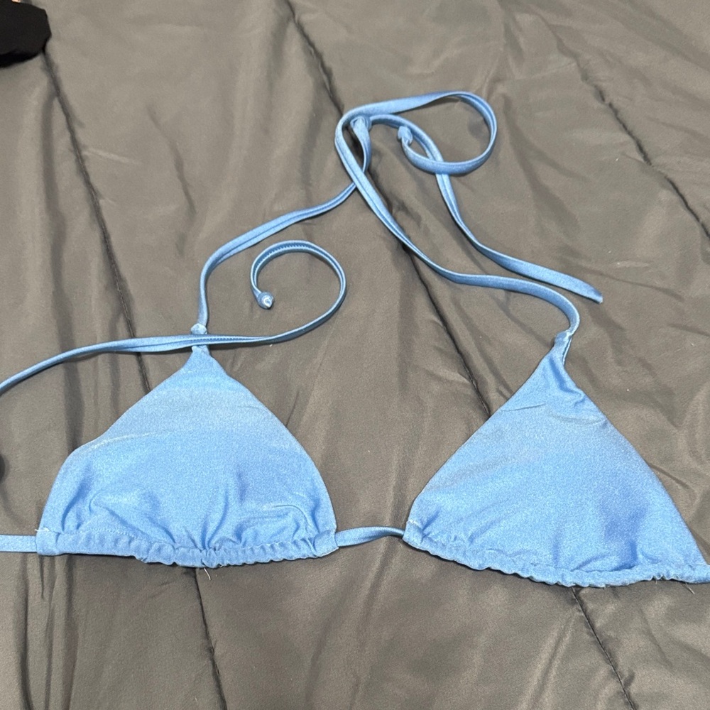 Light Blue Triangle Bikini Top